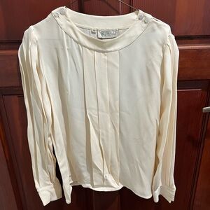 Gucci Cream Pleated Blouse
